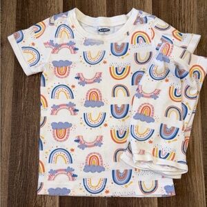 Toddler Girls Old Navy Rainbow Cloud Short Sleeve Pajamas 4T